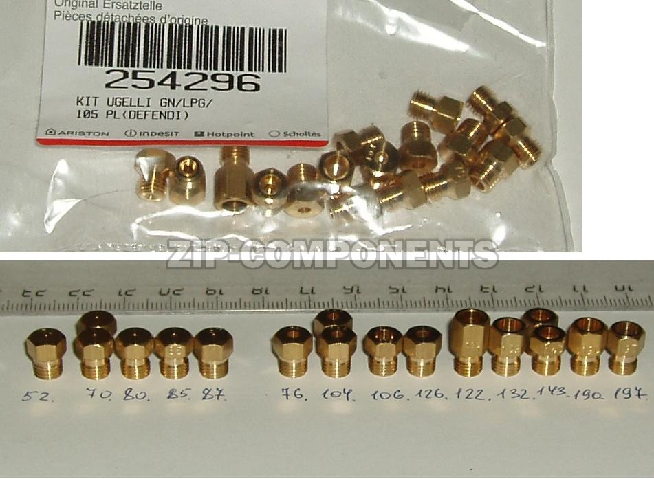 Комплект жиклеров на балонный газ 17шт Indesit C00254296